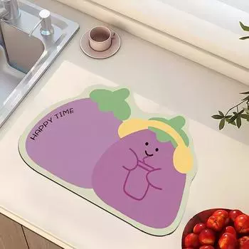 Милый мультяшный кухонный коврик для слива воды с диатомовой грязью, нескользящая подставка под чашу, тарелка, журнальный столик, коврик для стола 40X60cm 15.7X23.6in томатный