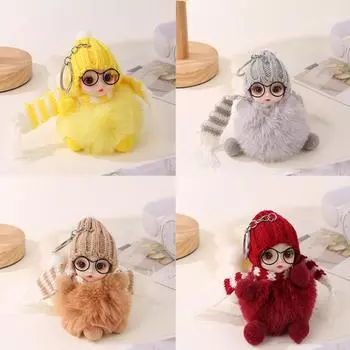Милый мультяшный кукольный брелок с большими глазами для женщин и девочек, очаровательные сумки, украшения, аксессуары, изысканный автомобильный брелок, подарки вино красного