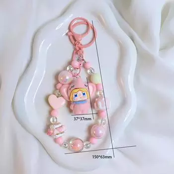 Милый мультяшный кулон с бусинами брелок аниме брелок рюкзак кулон флокированная сумка кукла украшения аксессуары подарки