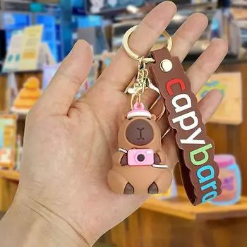 Милый мультяшный кулон в виде капибары Креативный симуляционный брелок в виде капибары Изысканные аксессуары для украшения рюкзака Подарки