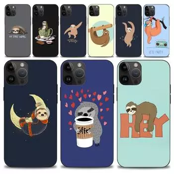 Милый мультяшный ленивец чехол для телефона iphone15 14 13 12 11 Pro Max Mini X 7 8 мягкий чехол iPhone13