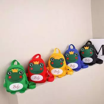 Милый мультяшный лягушонок, животное, детский сад, школьный ранец, защита от потери, многофункциональный регулируемый рюкзак, сумка для игрушек красный