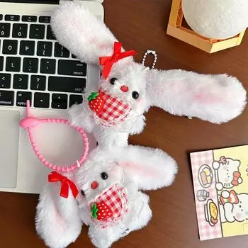 Милый мультяшный маленький кролик брелок кулон кавайный пищащий плюшевый кукольный брелок креативный рюкзак украшения аксессуары подарки