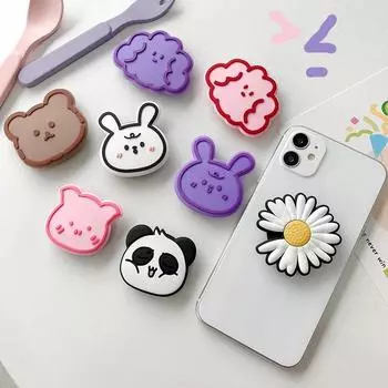 Милый мультяшный медведь аниме складной мобильный телефон держатель гнездо карман поддержка для iPhone 15 палец кольцо Griptok расширяемая подставка