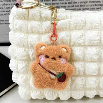 Милый мультяшный медведь пищит брелок подвески кавайные плюшевые животные кукла кулон креативный рюкзак украшения аксессуары подарки