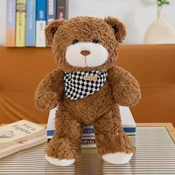 Милый мультяшный медведь, плюшевая кукла, игрушка, кукла, детский подарок, девочка, подушка для метания, шарф, медведь 30cm 0.16kg