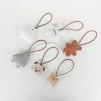 Милый мультяшный медведь, плюшевая кукла, именная бирка, брелок, мягкие игрушки, брелок для ключей для девочек, сумка, подвеска, сумки, аксессуары