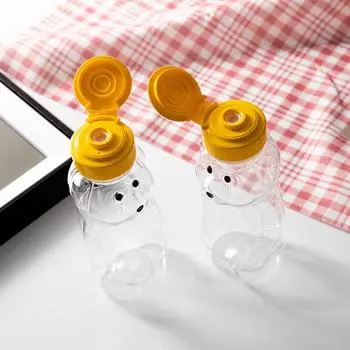 Милый мультяшный медведь соломенная бутылка с водой с крышкой животных пластиковые соломинки для детей Bottle