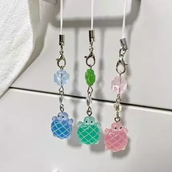 Милый мультяшный мини-ананасовый брелок для ключей с черепахой для женщин и мужчин, милый брелок с животными, кавайный рюкзак, украшения, аксессуары, подарки