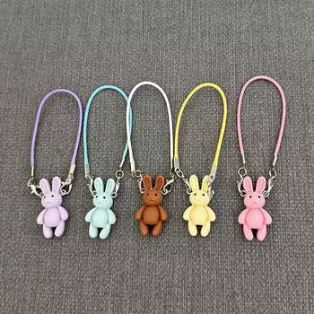Милый мультяшный мини-кролик кулон кукольный домик аксессуары для плюшевой куклы украшение на шею кавайный кролик модель подвески нарядная игрушка фиолетовый