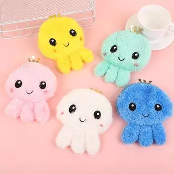 Милый мультяшный мини-осьминог, плюшевый кошелек для девочек, милый плюшевый кошелек для монет, сумка для хранения ключей, детские праздничные подарки