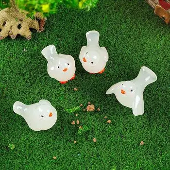 Милый мультяшный мини-светящийся голубь Миниатюрные фигурки Творческий ландшафт своими руками Украшения для дома Аксессуары для рабочего стола Украшения Подарки as the picture