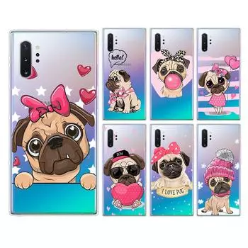 Милый мультяшный мопс для Samsung Galaxy Note 20 10 9 8 Plus Ultra Lite M31 M31S M10 M10S M20 M21 M30, чехол для телефона Samsung M10