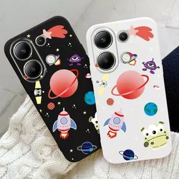 Милый мультяшный мягкий силиконовый чехол для Xiaomi Redmi Note 13 Pro 14C Samsung A55 S24 FE S25 A06 M35 iPhone 15 Huawei Honor Realme противоударный чехол для телефона Samsung Galaxy S9 Plus чёрный