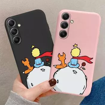 Милый мультяшный мягкий силиконовый чехол для Samsung Galaxy A55 A35 A34 A54 A53 A15 S23 S24 FE S25 Plus M35 M34 A06 противоударный чехол-бампер для телефона с защитой от царапин Samsung Galaxy S9 Plus чёрный