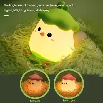 Милый мультяшный ночник с таймером и регулируемой яркостью, сенсорное управление, перезаряжаемый силиконовый прикроватный светильник, украшение для рабочего стола розовый