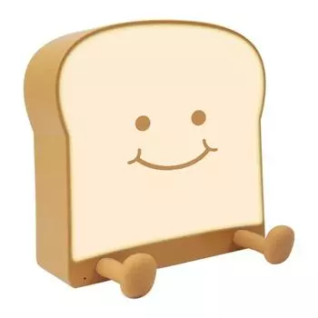 Милый мультяшный ночник Тост Хлеб Светодиодная ночная лампа Перезаряжаемая Портативная Силиконовая Для спальни Прикроватная