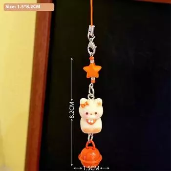 Милый мультяшный объемный котенок, колокольчик, шнурок для мобильного телефона с бусинами, подходящий брелок, женская модная подвеска для сумки, аксессуары A3
