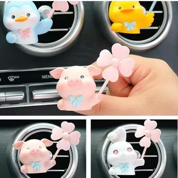 Милый мультяшный освежитель воздуха для автомобиля, украшение для воздуховода, кондиционер, в стиле животных, заправка духов для автомобильных аксессуаров