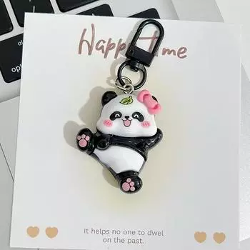 Милый мультяшный панда брелки милый забавный новинка кулон брелок для женщин девочек креативный рюкзак украшения аксессуары подарки