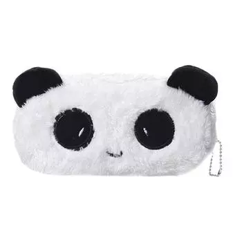 Милый мультяшный пенал с пандой, белая плюшевая большая сумка для ручек для детей, подарок, школьные канцелярские принадлежности, сумка для ручек для инструментов White белый