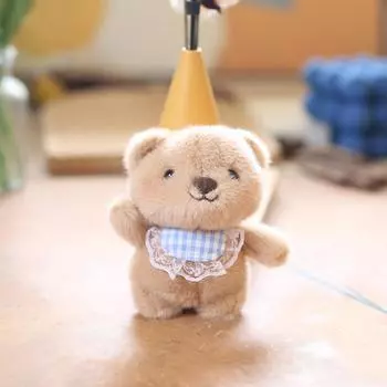 Милый мультяшный плюшевый брелок для ключей с изображением медведя, плюшевая кукла, брелок-подвеска, креативная плюшевая игрушка, рюкзак, украшения, аксессуары, подарки светло-коричневого