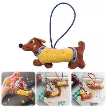 Милый мультяшный плюшевый брелок с собакой из мягкой ткани, подвесной аксессуар для сумок и ключей, идеально подходит для всех возрастов 1