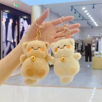 Милый мультяшный плюшевый брелок в виде счастливого кота, мягкая игрушка-кукла, брелок для ключей, рюкзак, украшения, подарки