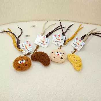 Милый мультяшный плюшевый брелок в виде печенья, торта, пушистая мягкая игрушка, брелок, подвеска, сумка, подвесное украшение, аксессуары, подарки A10