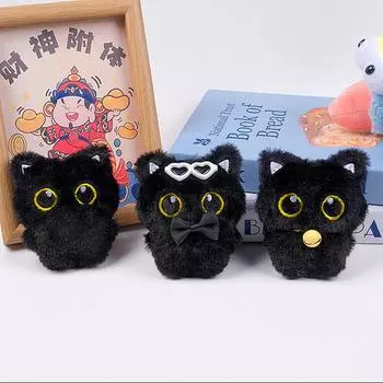Милый мультяшный плюшевый черный кот брелок кулон модный забавный автомобильный брелок новинка креативный рюкзак украшения аксессуары подарки A1