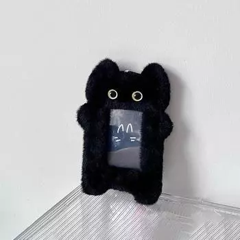 Милый мультяшный плюшевый держатель для альбома Kpop, карта автобуса, банковская карта, защитные чехлы для дисплея, сумка для студентов, кулон, подарок