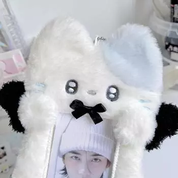 Милый мультяшный плюшевый держатель для альбома Kpop, карта автобуса, банковская карта, защитные чехлы для дисплея, сумка для студентов, кулон, подарок