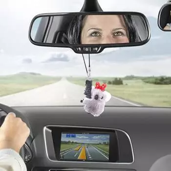 Милый мультяшный плюшевый коала украшение для салона автомобиля зеркало заднего вида подвесное украшение аксессуары для салона автомобиля