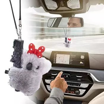 Милый мультяшный плюшевый коала украшение для салона автомобиля зеркало заднего вида подвесное украшение аксессуары для салона автомобиля