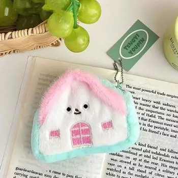 Милый мультяшный плюшевый кошелек для монет Kawaii сумка для мелких предметов Портативная мини-сумка для наушников для детей синий