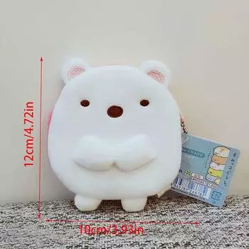 Милый мультяшный плюшевый кошелек, мультяшные мягкие куклы, игрушка для детей, подарочный кошелек для хранения монет, плюшевый кошелек, подвеска бежевый