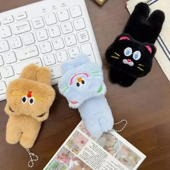 Милый мультяшный плюшевый котенок кулон кавайный кот плюшевая кукла игрушка брелок кулон рюкзак подвесное украшение подарки на день рождения белый
