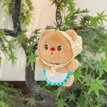 Милый мультяшный плюшевый медведь-масло брелок милый медведь плюшевые игрушки брелок кулон креативный рюкзак украшения аксессуары подарки
