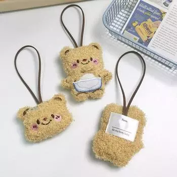 Милый мультяшный плюшевый медведь, плюшевая игрушка, брелок для женщин и девочек, мультяшный кавайный брелок, уникальный дизайн, автомобильные ключи, цепочки, подвеска