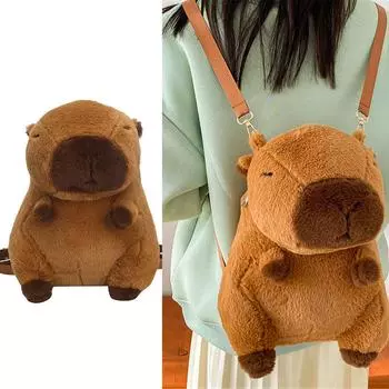 Милый мультяшный плюшевый рюкзак с изображением животных-капибары, набивная подушка в виде животных, сумка через плечо для женщин и девочек, подарок