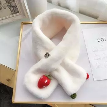 Милый мультяшный плюшевый теплый шарф для женщин, зимний утеплитель для шеи для девочек хаки