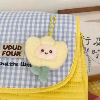 Милый мультяшный плюшевый тюльпан брелок мягкий набитый цветок куклы сумка подвеска украшение автомобиль брелок аксессуары подарки для девочек зелёный