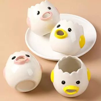 Милый мультяшный разделитель желтка куриного яйца многоразовый многофункциональный разделитель яиц кухонный инструмент для выпечки жёлтый