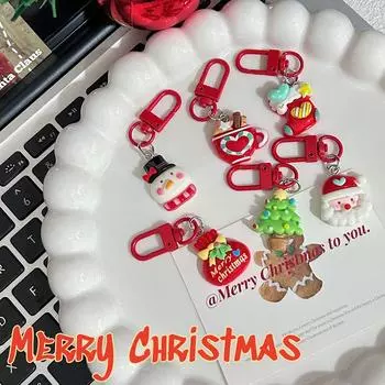 Милый мультяшный рождественский брелок-подвеска Рождественская елка Снеговик брелок-подвеска Рюкзак Украшения Аксессуары Подарки