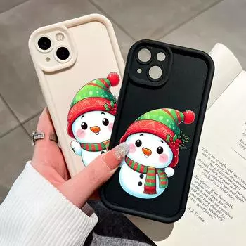 Милый мультяшный рождественский снеговик чехол для телефона iPhone Samsung Galaxy Xiaomi Redmi POCO HUAWEI Honor противоударный резиновый мягкий гибкий чехол Xiaomi 11 Lite 5G NE