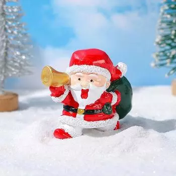Милый мультяшный Санта-Клаус, миниатюрная фигурка из смолы, украшение, креативное украшение для дома, аксессуары, кавайные настольные украшения, подарки