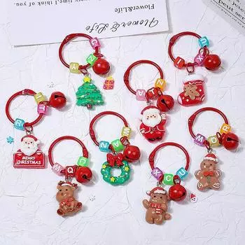 Милый мультяшный Санта-Клаус рождественский носок снеговик брелок кулон автомобильный брелок изысканный рюкзак украшения аксессуары подарки