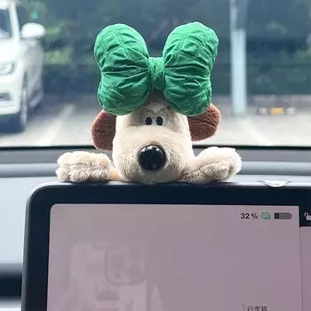 Милый мультяшный щенок, плюшевая кукла, украшения для салона автомобиля, украшение для центральной консоли экрана автомобиля, аксессуары для автодекора