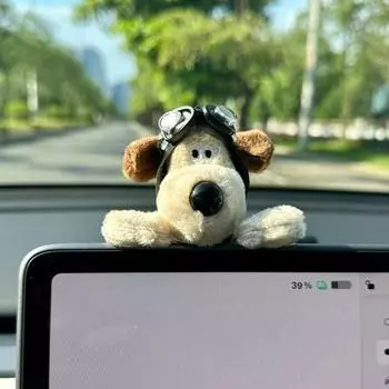Милый мультяшный щенок, плюшевая кукла, украшения для салона автомобиля, украшение для центральной консоли экрана автомобиля, аксессуары для автодекора