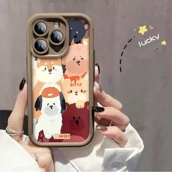 Милый мультяшный щенок с принтом собачки, модный чехол, гибкий мягкий силиконовый чехол TPU, полная задняя крышка для Xiaomi Redmi Poco Xiaomi 11 Lite чёрный